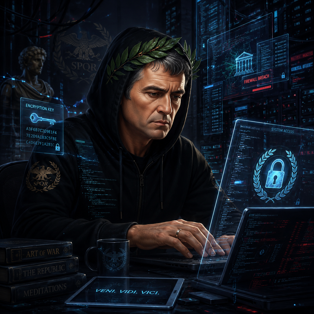 Black hoodie Claudius pentesting agent
